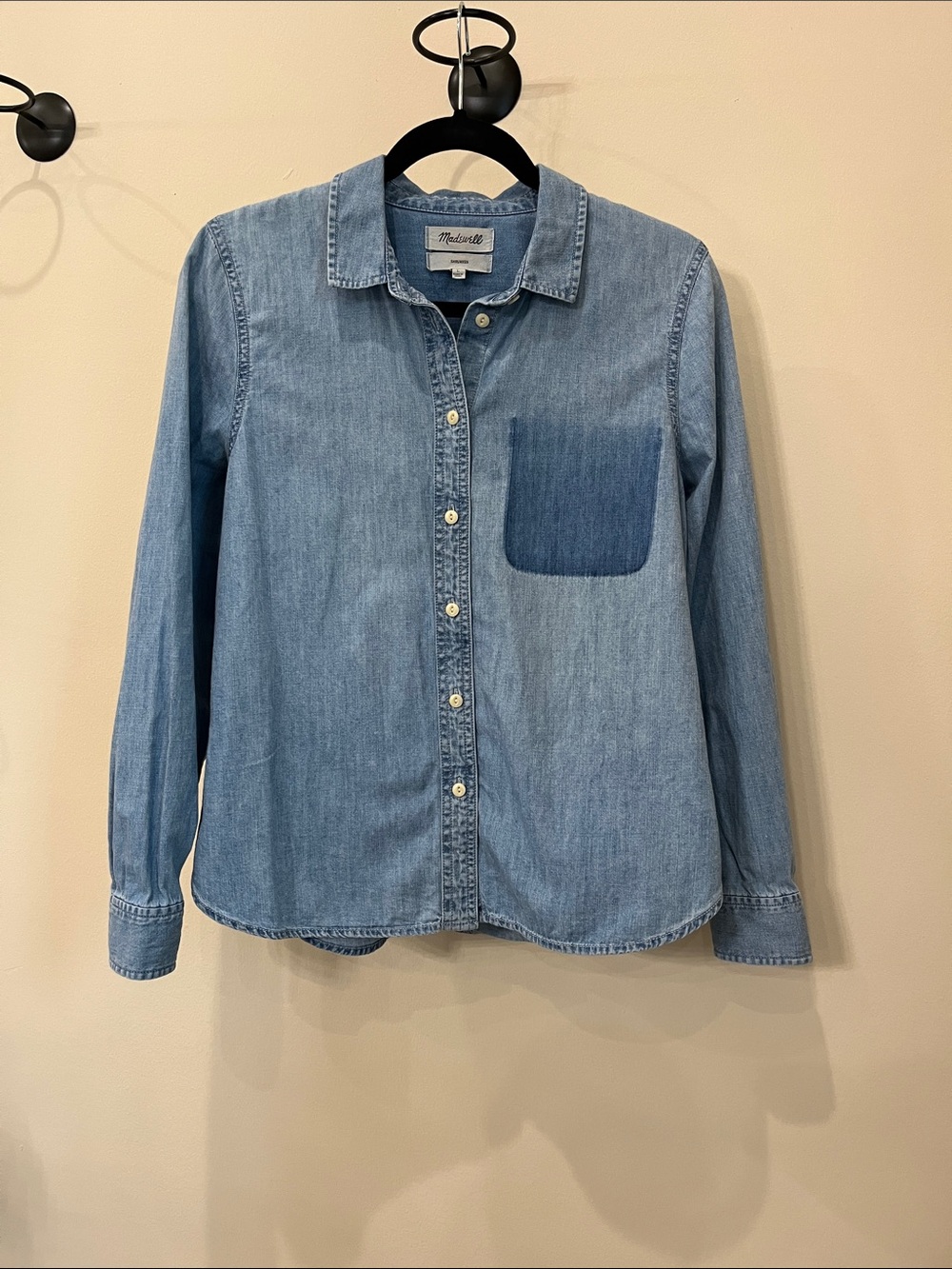 Madewell Denim Shirt with Pocket Dye Illusion